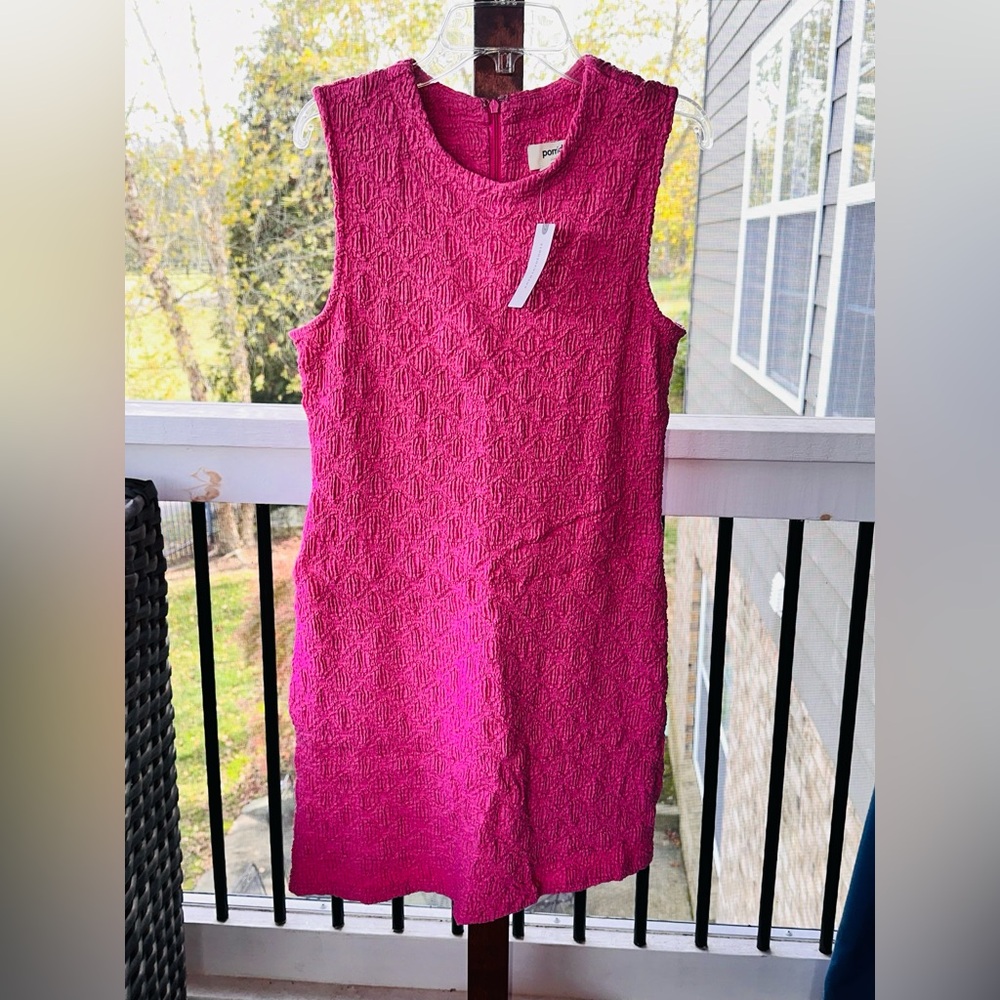 Porridge textured skin knot mini dress - pink - size Medium